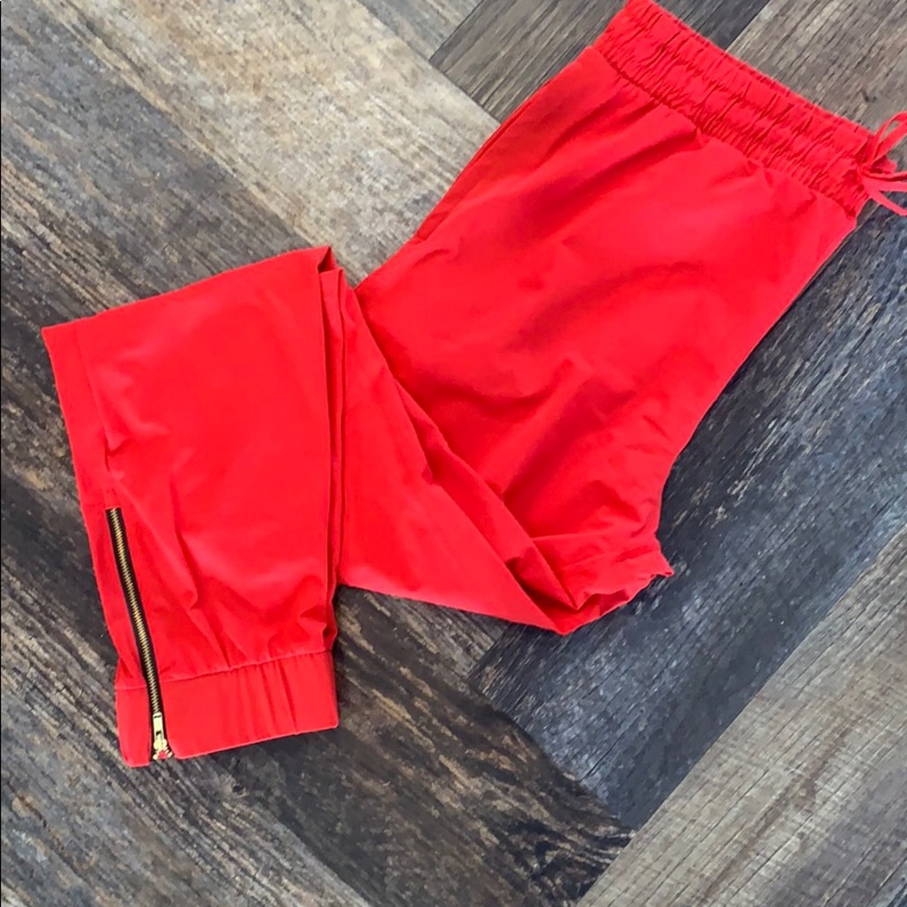 ZYIA RED EVERYWHERE ZIPPER JOGGERS